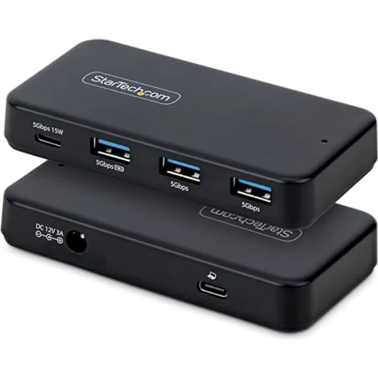 StarTech 4-Port USB-C und USB-A Hub mit Eigenstromversorgung, 5Gbps, 36W Netzadapter, 1x USB-C, 3x USB-A, Plug and Play für MacBook und Windows