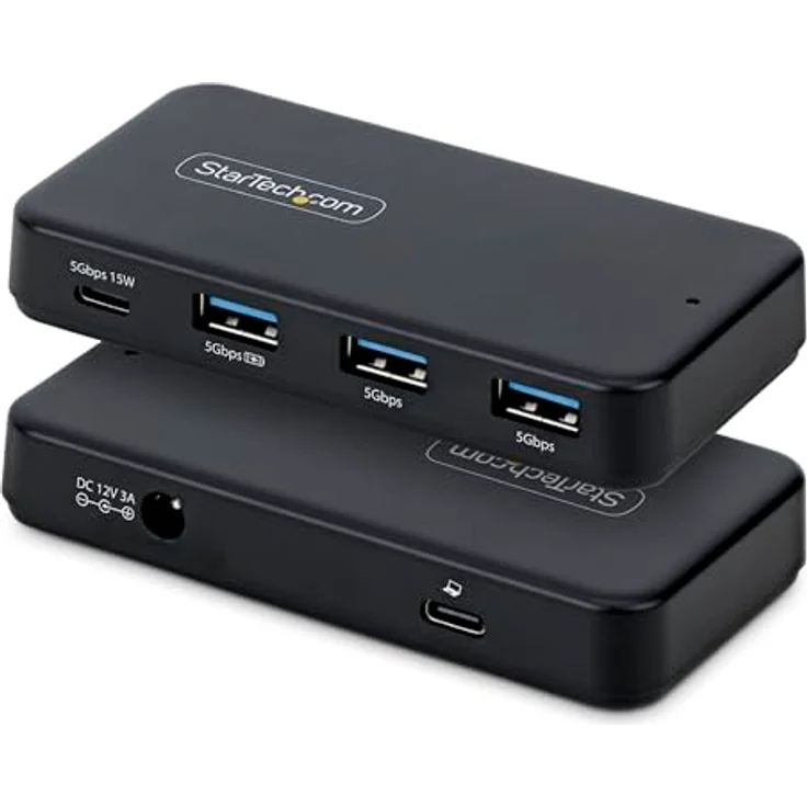 StarTech 4-Port USB-C und USB-A Hub mit Eigenstromversorgung, 5Gbps, 36W Netzadapter, 1x USB-C, 3x USB-A, Plug and Play für MacBook und Windows – Bild 1