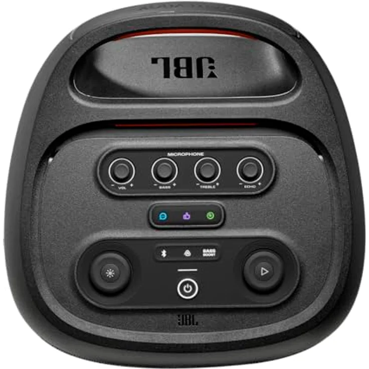 JBL PartyBox 720, Kabelloser Bluetooth-Partylautsprecher mit IPX4-spritzwassergeschütztem Gehäuse, 15 Stunden Spielzeit, dynamischer Lichtshow und Auracast Multi-Speaker-Verbindung, Schwarz – Bild 3
