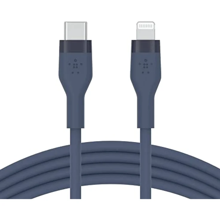 Belkin BOOST CHARGE Flex Silikonkabel USB-C auf Lightning, 1m, MFi-zertifiziert, blau, schnellladefähig – Bild 3