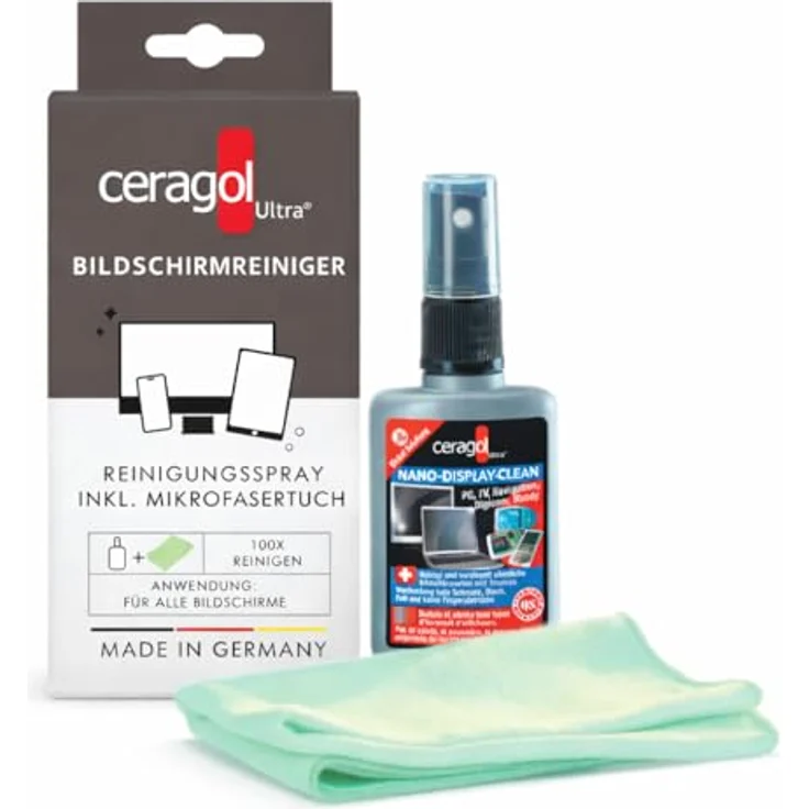 Bildschirmreiniger Set - Für alle Bildschirme, staubabweisend, 50ml Spray + Tuch – Bild 2