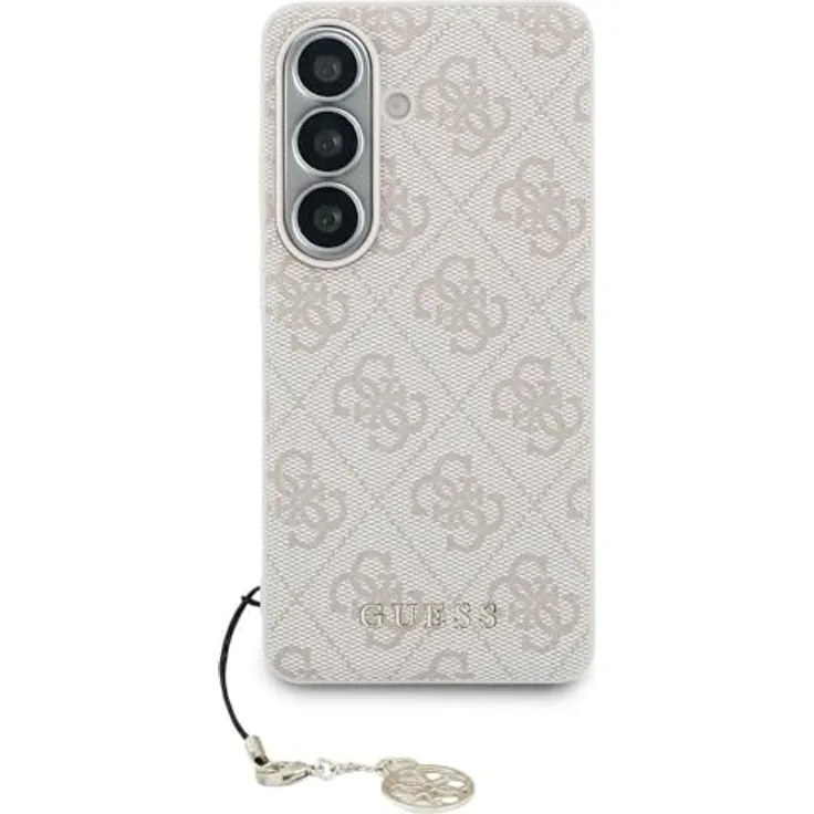 CG MOBILE Guess Klassischer Logo-Charme Hülle für Samsung Galaxy S26, Hardcase aus TPU/PC/Kunstleder, rosa