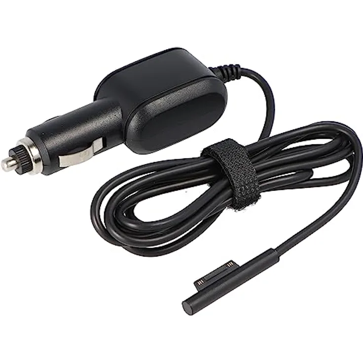 AccuCell 12V Kfz-Netzteil für Microsoft Surface Pro 4/5/6/7, Ersatznetzteil mit 145cm Kabel, kompatibel mit Zigarettenanzünder