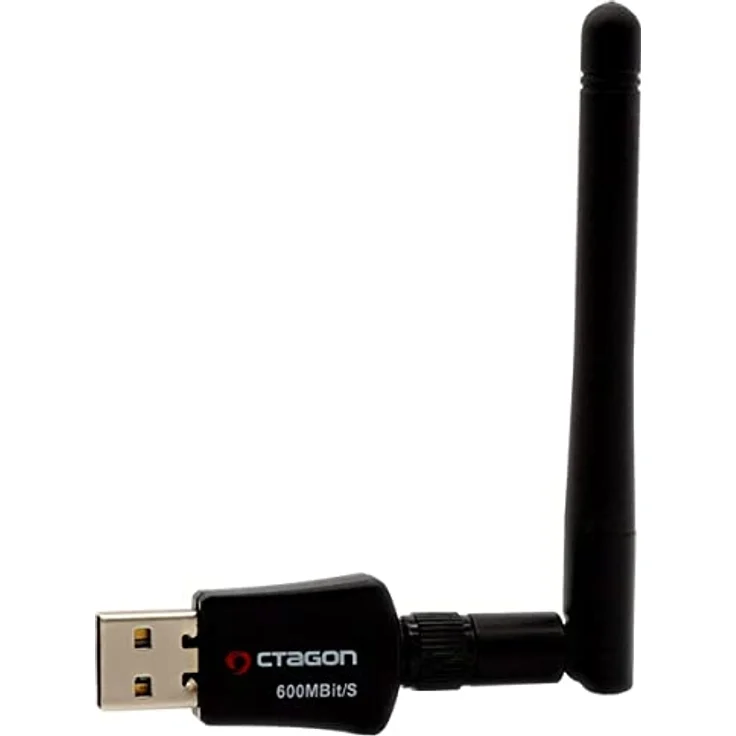 Octagon WL618 Optima WLAN 600 Mbit/s +2dBi Antenne USB 2.0 Adapter, schwarz – Bild 1
