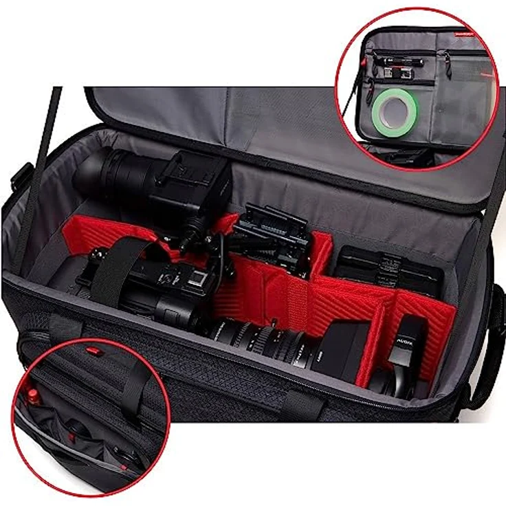 Manfrotto Pro Light Cineloader Medium, Schultertasche, Tasche für Camcorder und Cinema-Kameras, speziell zugeschnitten auf Profi-Videokameras, Zugriff von Oben, dunkelgrau, Größe: mittel (M) – Bild 5
