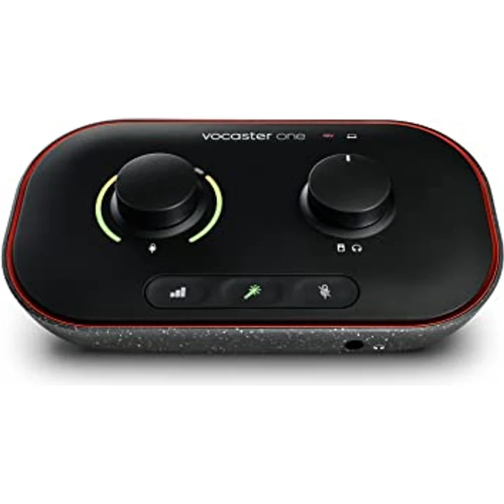 Focusrite Vocaster One – Podcast-Audio-Interface für Solo-Aufnahmen. Nutzen Sie Auto Gain, Enhance und Mute einfaches Podcasting. Kompakt, leicht mit Buspower-Stromversorgung – Bild 1