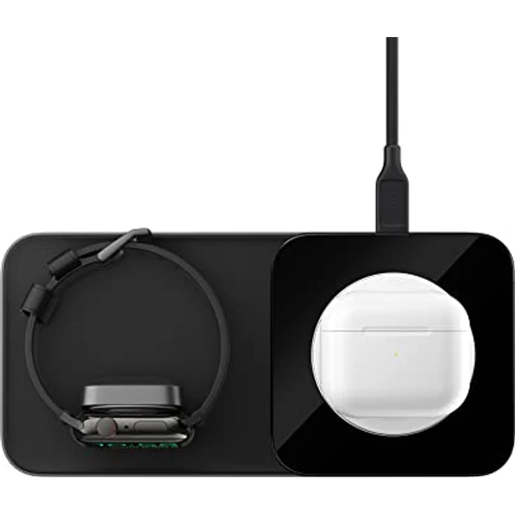 NOMAD Base One Max 3:1 with Magsafe | kabellose Qi-Ladestation | MagSafe | bis zu 15 Watt| inklusive Ladekabel | hochwertige Materialien, Schwarz, NM01309185 – Bild 2