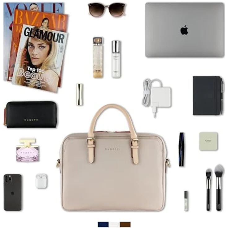 Bugatti Aktentasche ELLA, Laptop-Tasche mit Kartenfächern und Trolleyhalterung, violett – Bild 8