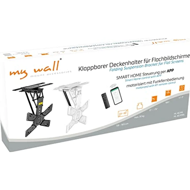 Mywall TV-Deckenhalterung HL46MWL Motorisiert&Klappbar für Flachbildschirme mit Smart Home Steuerung für 23-65 Zoll, Belastung bis 30 kg mit 180° Drehfunktion – Bild 2