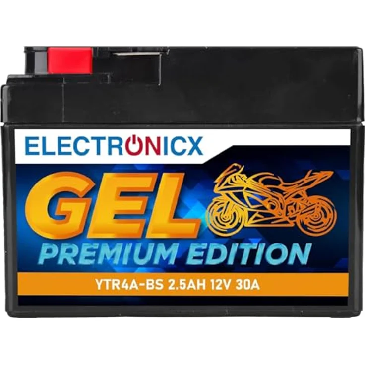 Electronicx YTR4A-BS GEL Batterie 2.5Ah 12V, wartungsfrei, auslaufsicher, rüttelfest, tiefentladungsfest für Roller, Scooter und Moped – Bild 1