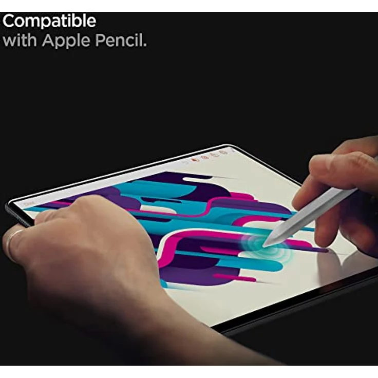 Spigen Glas.tR Slim Schutzfolie kompatibel mit iPad Pro 12.9 Zoll M2 (2022), iPad Pro 12.9 Zoll (2021/2020/2018), Kristallklar, Kratzfest, 9H Härte Folie – Bild 5