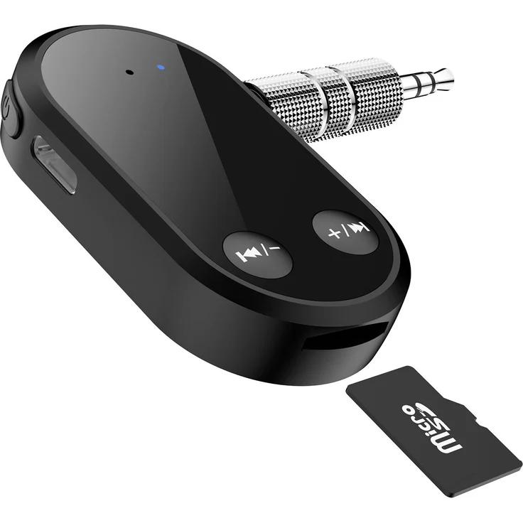 Bolwins E25C 2in1 Bluetooth 5.0 Audio Empfänger mit AUX 3,5mm Anschluss, TF Karten Slot, freisprechfähig, tragbar, schwarz