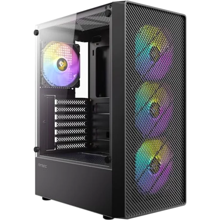 Antec AX26 RGB Elite, Midi Tower Gaming PC Gehäuse ATX mit 4 integrierten Lüftern, schwarz – Bild 6