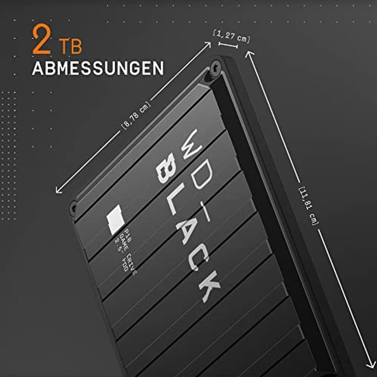 WD_Black P10 Game Drive 2 TB Externe Gaming Festplatte (Mobile und robuste Festplatte, für Konsole und PC, bis zu 125 Spiele speichern) Schwarz – Bild 2