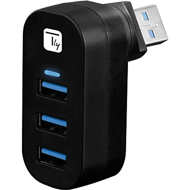 Techly 361766 USB 3.0 HUB mit 3 Ports, Schwarz