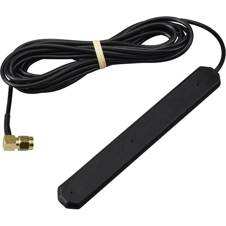 Renkforce aktive DAB+ Antenne mit Verstärker Innenantenne, selbstklebend, 300 cm Kabellänge, 90° SMA-Winkelstecker