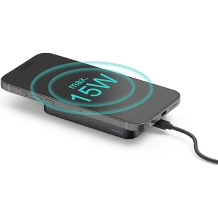 Hama 201752 Power Pack Qi2 Wireless 10000 mAh Powerbank, USB Typ-C, kabelloses Laden, anthrazit – Bild 6
