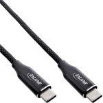 InLine® Magnetic USB-C Kabel, USB-C Stecker/Stecker, 100W, schwarz, 1m, flexibles und robustes Nylon-Kabel mit E-Marker und 480 Mb/s Datenübertragung