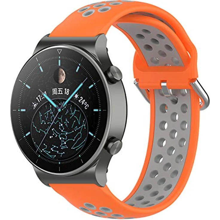 Shieranlee Armband für Huawei Watch GT2 PRO, 22mm Soft Silicone Band in Schwarz, leicht zu wechselnd mit Quick-Release-Pin, langlebiger Edelstahlverschluss – Bild 1