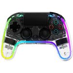 Snakebyte GAMEPAD RGB 4 - Transparenter Wireless Controller für PlayStation 4, einstellbare RGB-Beleuchtung, starker Akku, belegbare Zusatztasten