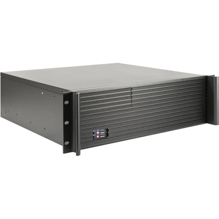 Inter-Tech 48, 3cm IPC 3U-K340L 3HE Server, Rack-Gehäuse für ATX Netzteile, Schwarz, unterstützt 8x 3,5" HDD, 2x 2,5" SSD, mit USB 3.0 Frontanschlüssen – Bild 1