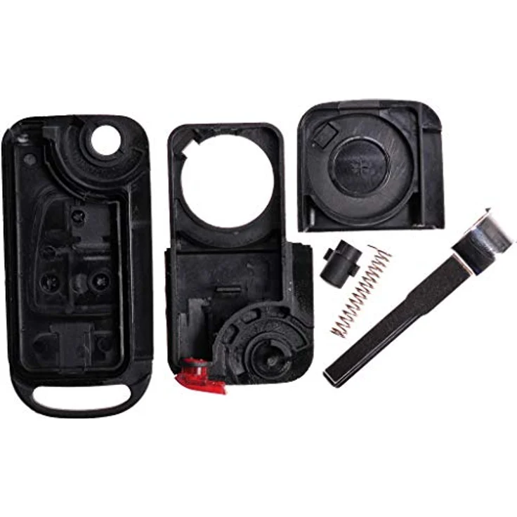 mt-key Auto Schlüssel 3 Tasten + HU44 Rohling + 1x UHU/Pattex Kleber + 2x VARTA CR2025 Knopfzelle für Mercedes Benz W163 R129 SL ML Funk Fernbedienung – Bild 2