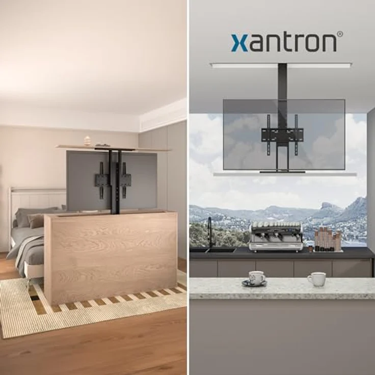 Xantron® PREMIUM-BD400E TV Lift Elektrisch mit Fernbedienung für Boden & Decke [32-55 Zoll] in elegantem Schwarz – Bild 5