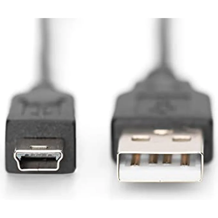 Assmann/Digitus USB 2.0 CONNECTION CABLE A-B USB 2.0 Connection Cable, 480Mbit/s, USB A - USB mini B, St/St, 1.8m, Schwarz (AK-300130-018-S) – Bild 6