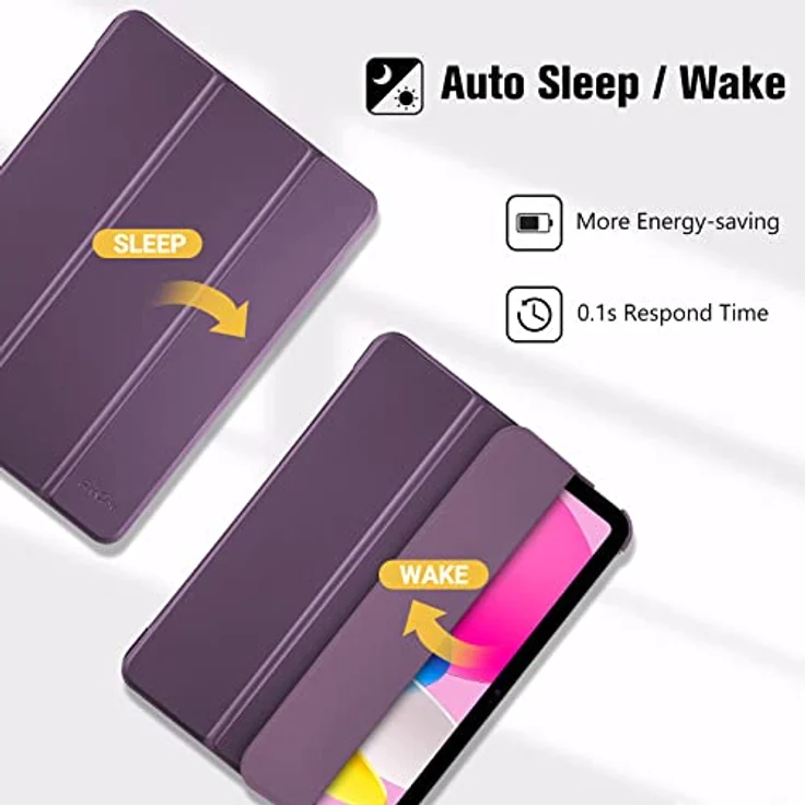 ProCase Hülle für iPad A16 11. Generation 2025 / iPad 10. Generation 2022, Leichte Dünne Hartschutzhülle mit Smart Cover und Auto Wake/Sleep-Funktion - Lila – Bild 5