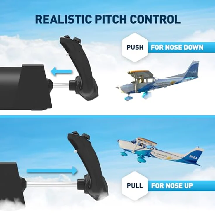 HONEYCOMB Alpha Flight Controls Lite, Wired Flight Control Yoke für PC mit 180° selbstzentrierendem Joystick und programmierbaren Tasten – Bild 9