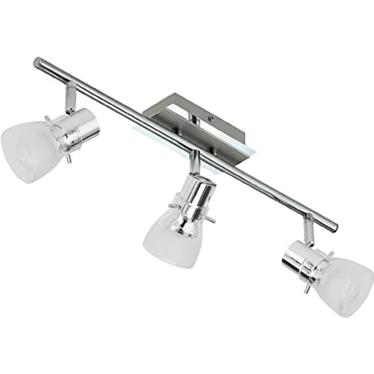 Trango 3-flammig 1007-38 LED Deckenleuchte - Chrom-Optik *FREYA* inkl. 3x E14 LED Leuchtmittel 3.000K warmweiße Lichtfarbe - Badleuchte, Flurleuchte, Küchenleuchte - Schwenkbare Deckenlampe, Kronleuchter – Bild 4
