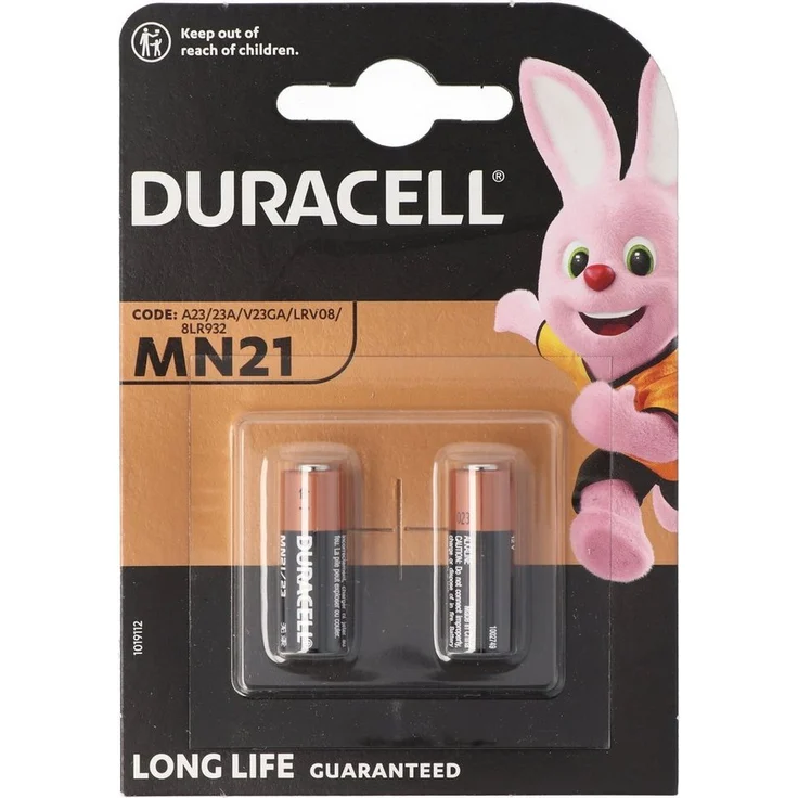Duracell MN21 12V Batterie, Alkaline für Garagentor Öffner, Varta V23GA, GP23A, LRV08, E23A (12,0 V)