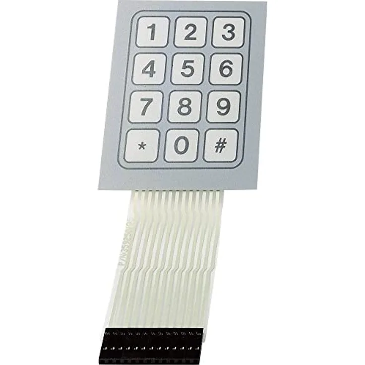 TRU Components SU709948 Folientastatur Tastenfeld, Matrix 1 x 12, ideal für Codeschlösser und Sicherheitsanwendungen