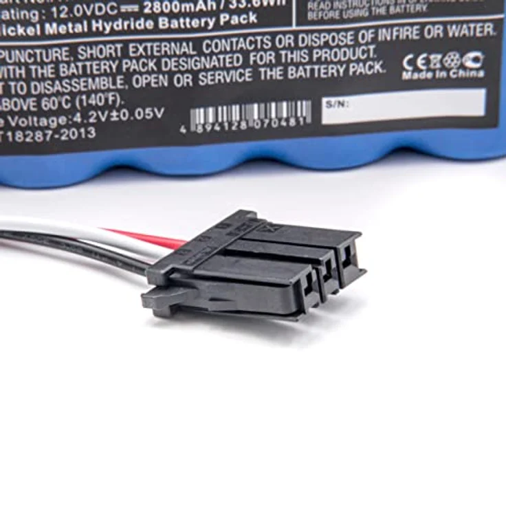 vhbw Akku kompatibel mit Nihon Kohden ETC5521k, Hochleistungs NiMH Akku mit 2800 mAh und 12 Volt – Bild 2