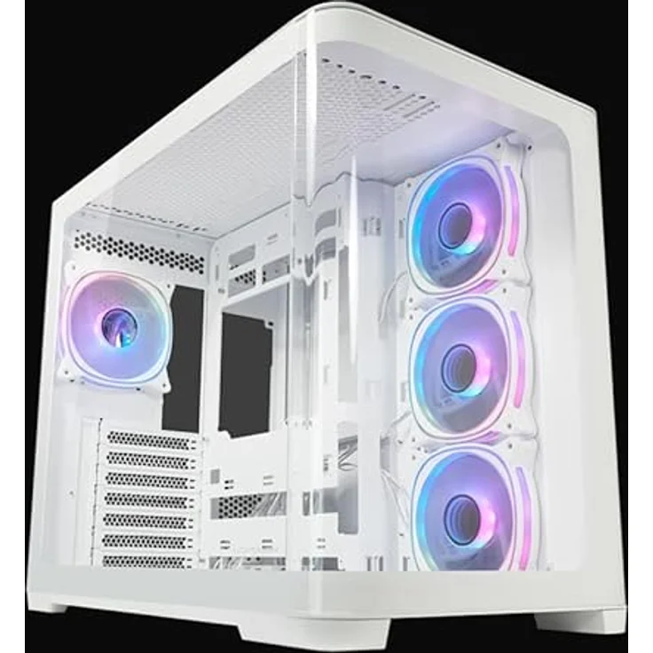 LC-Power ATX Midi Tower Gehäuse Pro-Storm Light, Weiß, robuster Tower mit optimierter Luftzirkulation und flexiblem Kabelmanagement – Bild 2