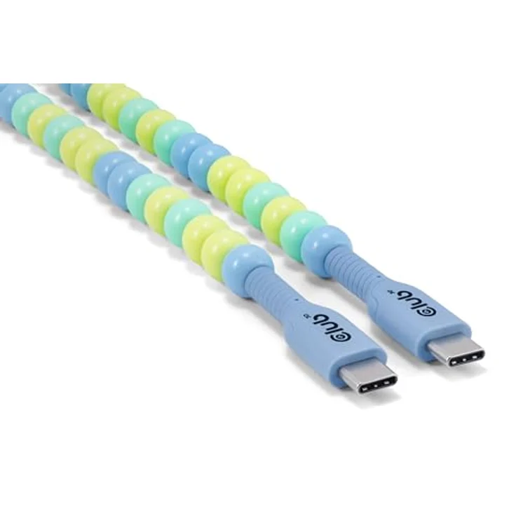 Club 3D CAC-3011 USB-C® Perlenkabel Blau, Datenübertragung bis zu 480Mbps, Leistungsabgabe bis zu 60Watt mit E-Marker-Chip – Bild 1