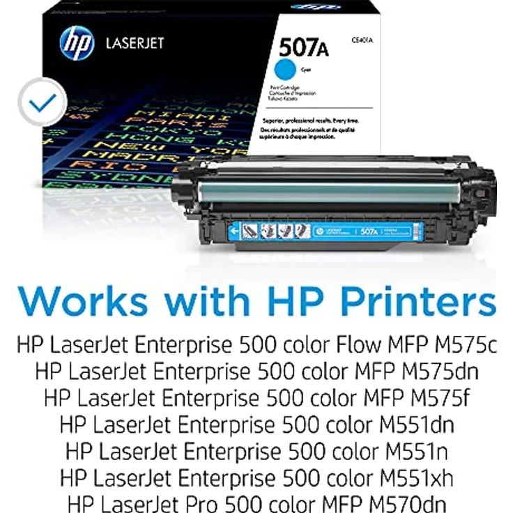 HP 507A (CE401A) Blau Original Toner für HP Laserjet Enterprise M551, Color M575, Pro 570 – Bild 3