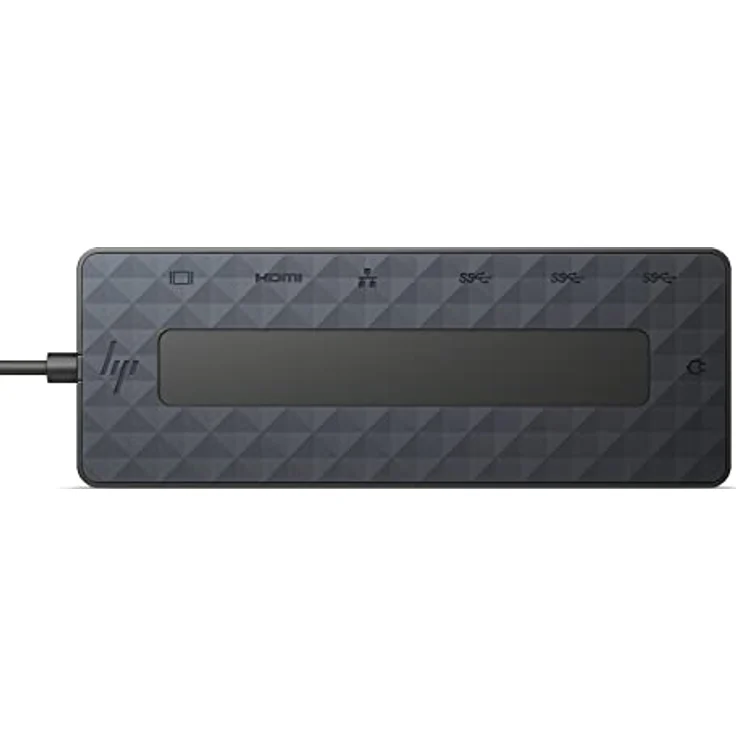 HP USB-C-Multiport-Hub 7-in-1, 1x HDMI 2.0, 1 x DisplayPort 1.2, 2 x USB-A, 1 x USB-C, 1 x USB-C -Passthrough, 1 x Ethernet, Schwarz, für Windows, macOS und Chrome OS geeignet – Bild 1