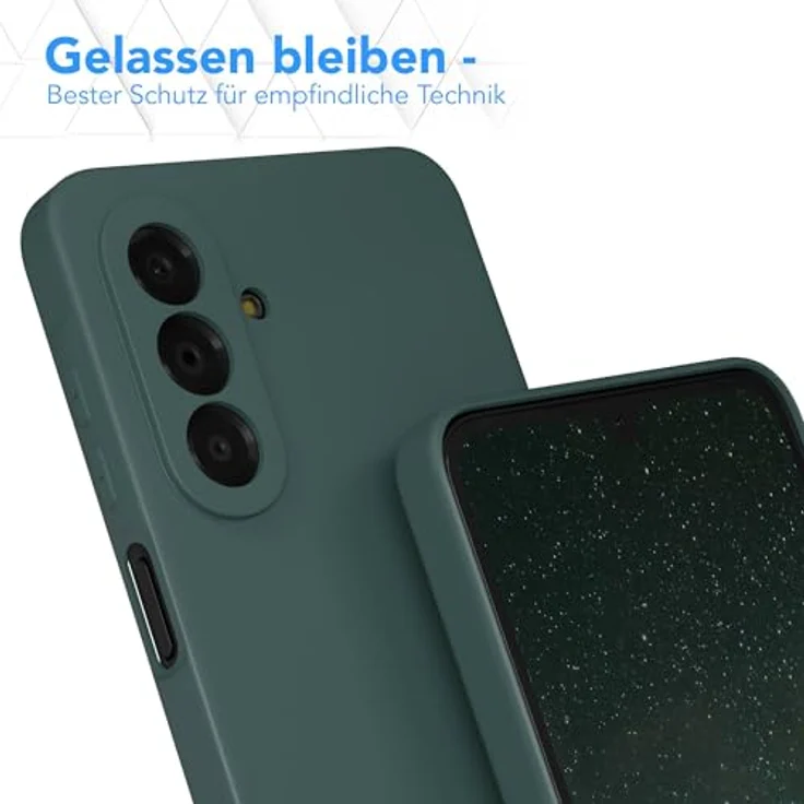 EAZY CASE Silikonhülle für Galaxy A17, stoßfeste Schutzhülle mit Kameraschutz, Dünn und kratzresistent, Piniengrün Matt – Bild 4