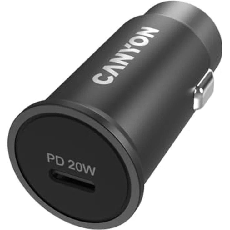 Canyon C-20, Autoladegerät mit 20 W Power Delivery und USB Typ-C, Schwarz – Bild 2