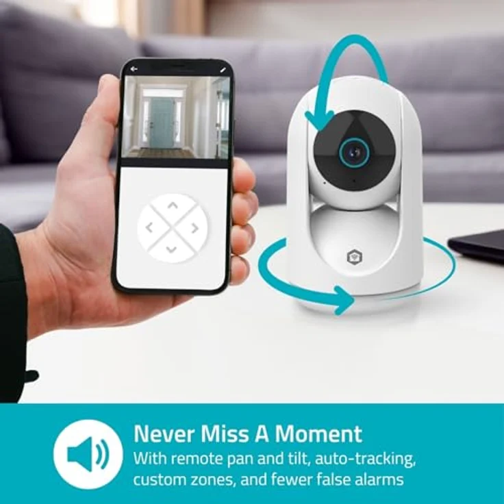 Nedis SmartLife Innenkamera 3MP Full HD 1296p, WLAN Netzwerkkamera mit Pan-Tilt-Funktion, Cloud Storage (optional) und microSD-Unterstützung, weiß – Bild 3