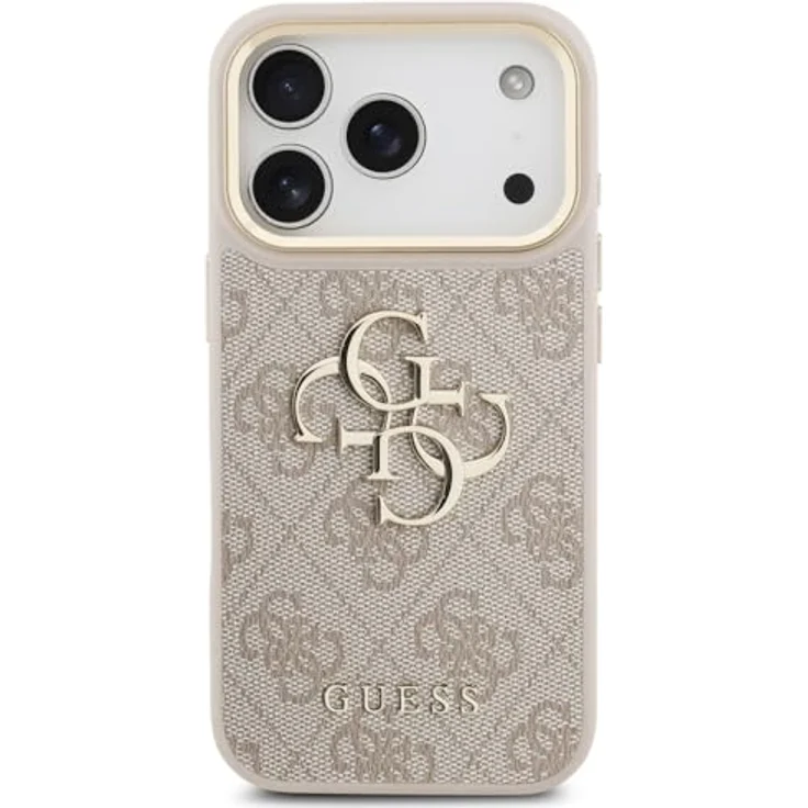 CG MOBILE Guess 4G Groß 4G Klassiker Logo Hülle für iPhone 17 Pro, Kunstleder / TPU / PC, Pink/Gold – Bild 3