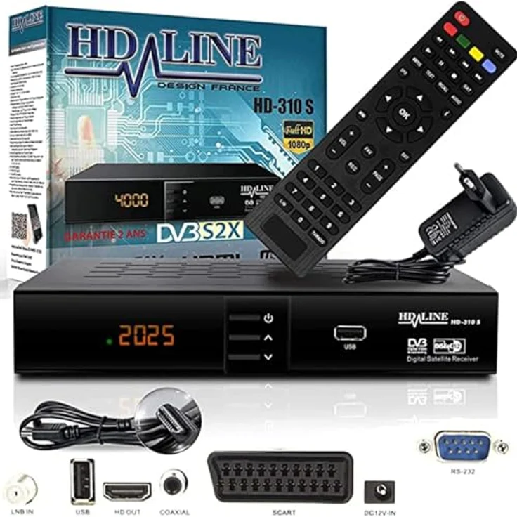 HD-LINE HDMI Receiver Satellit HD Digitaler Satelliten Receiver HDMI DVB S2 Receiver für Sat HD HDMI Sat Receiver HDMI HD Receiver Sat Digital für Satelliten Resiver für TV DVB-S, Mit PVR Schwarz – Bild 2