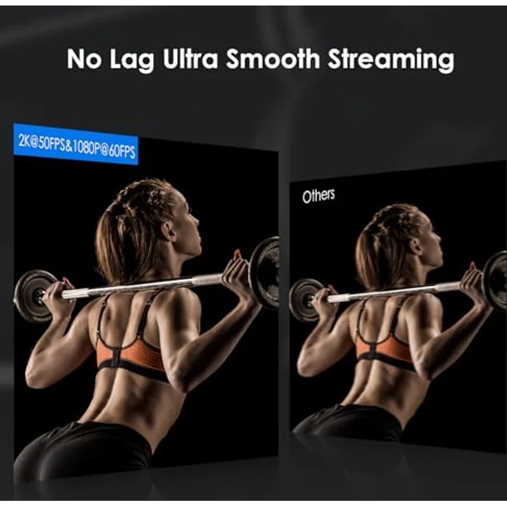 VIZOLINK W4LS HD Webcam 2K/1080P mit Ring-Beleuchtung, Autofokus, Stereo-Mikrofon, Lichtkorrektur, Plug&Play, 65° Ansicht für Streaming und Videokonferenzen – Bild 3