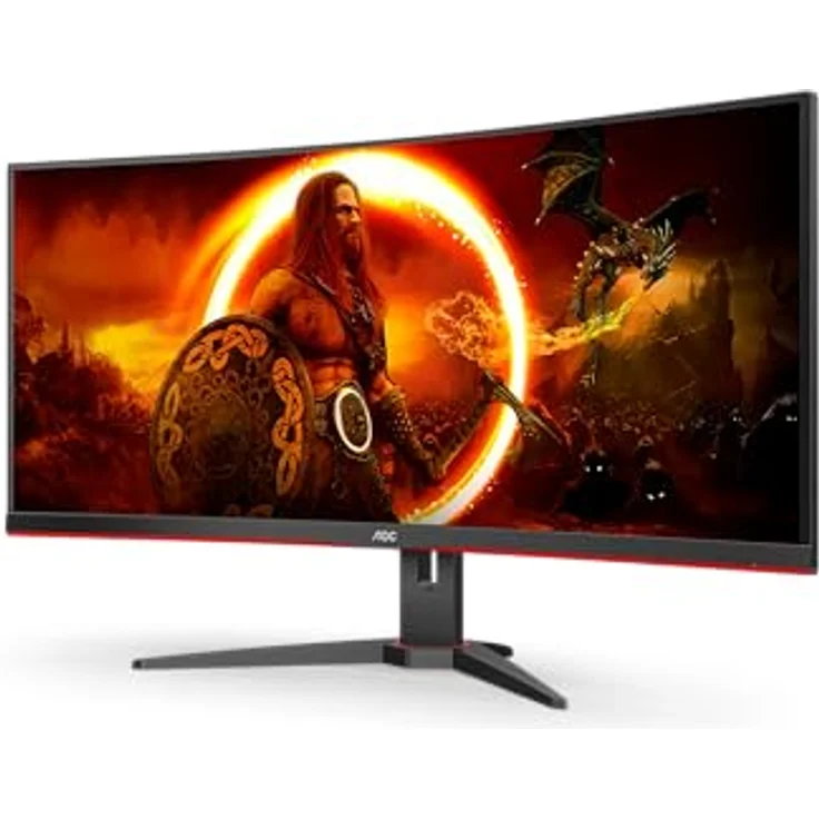AOC Gaming CU34G2XE - 34 Zoll WQHD Curved Monitor, 144 Hz, FreeSync Prem., HDR10 schwarz-rot, VA Panel, 1 ms MPRT, HDMI, DisplayPort – Bild 1