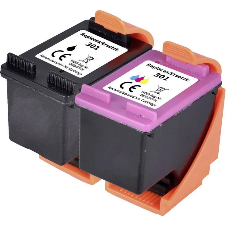 Renkforce Tinte ersetzt HP 301, N9J72AE, CH561EE, CH562EE, hochwertige Tintenpatrone für brilliante Druckergebnisse, schwarz