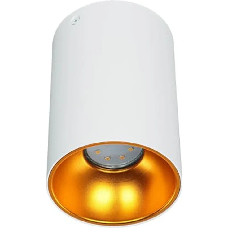 Licht-Erlebnisse Deckenspot Metall Aufputz Ø 9,5 cm schmal H: 12,5 cm klein in Weiß Kupfer-Gold GU10 Modern Deckenlampe Spot Leuchte Decke – Bild 3