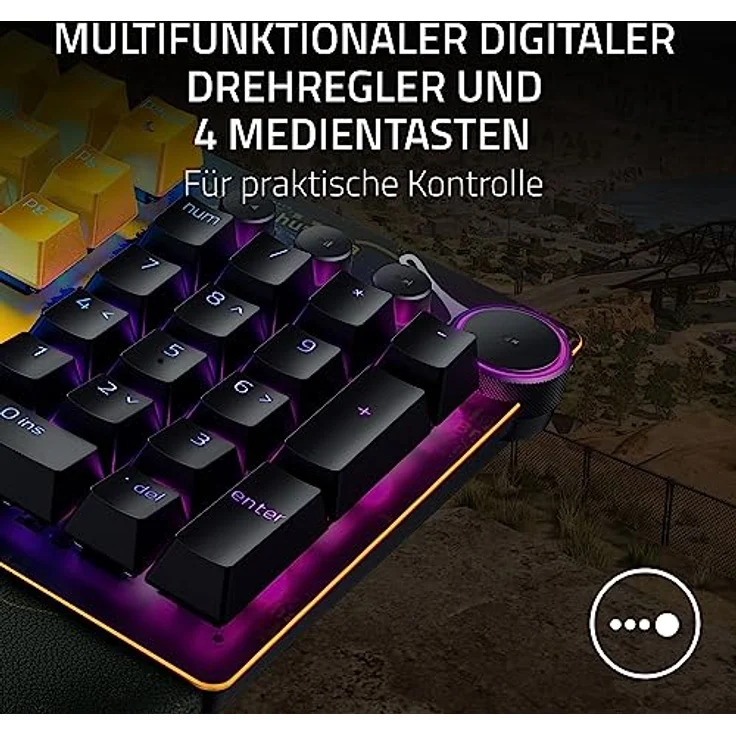 Razer Huntsman V2 (Red Switch) - Praktisch latenzfreie Optische Gaming-Tastatur (Lineare Optische Switches, Doubleshot PBT-Tastenkappen, Handballenauflage) QWERTY US-Layout | PUBG Ed. – Bild 5