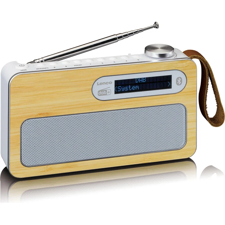 Lenco PDR-040, DAB+ Radio mit Bluetooth, FM-Empfang, Akkulaufzeit bis zu 16 Stunden, aus echtem Bambus, braun
