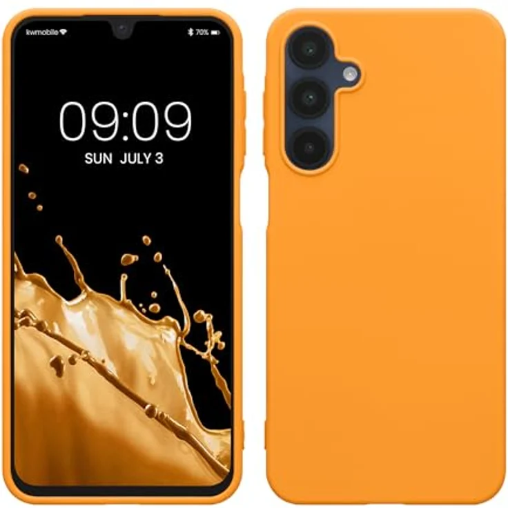 kwmobile Handyhülle für Samsung Galaxy A16 5G - flexibles TPU Silikon Case in Fruity Orange, geeignet für kabelloses Laden – Bild 1